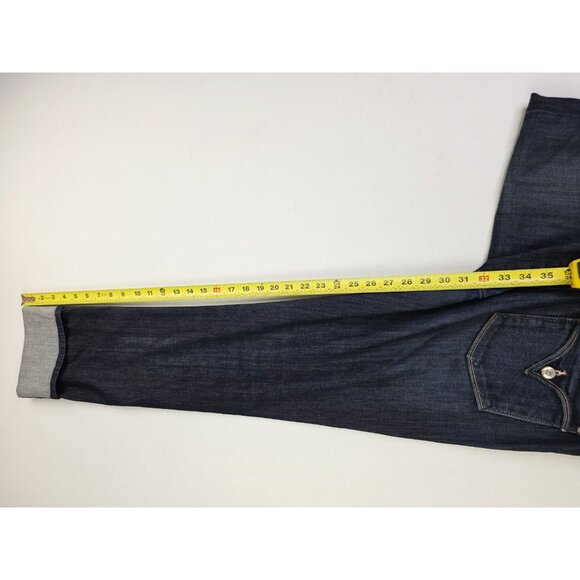 Hudson Size 30X32 Womens Ginny Crop Straight With Cuff Blue Denim 5 Pocket Jeans - Picture 8 of 13